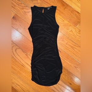 Forever 21 Black Ruched Mini Dress